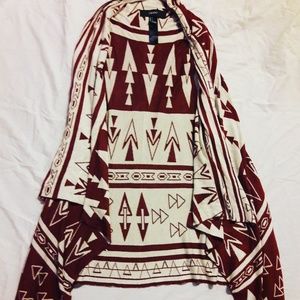 Brown and white cardigan